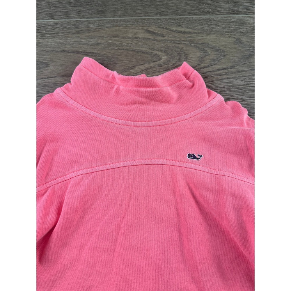 Vineyard Vines Girls Hot Pink Mock Neck Sweatshirt French Terry XS 5/6 Summer